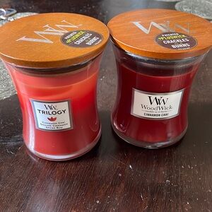 2 woodwick cinnamon chai candles